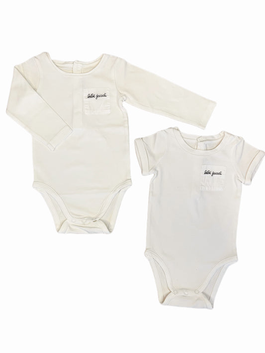 Jacadi Bundle: 2 White Playsuits with "bébé jacadi" Embroidery (6M / 67cm)