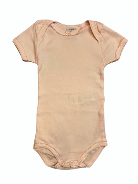 Petit Bateau Short Sleeve Bodysuit in Light Pink (6M / 67cm)