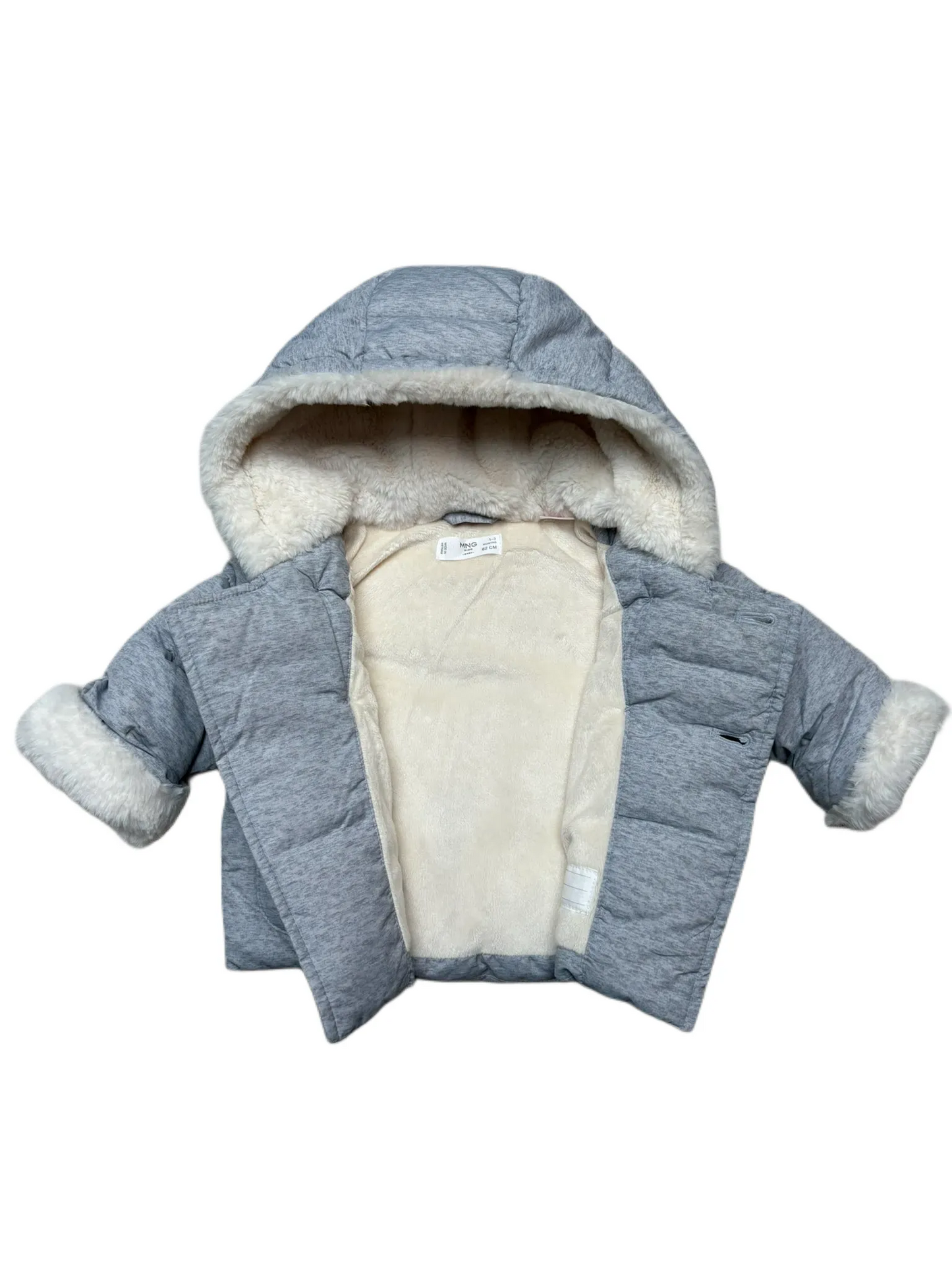 Mango Kids Heathered Grey Coat (1-3M)