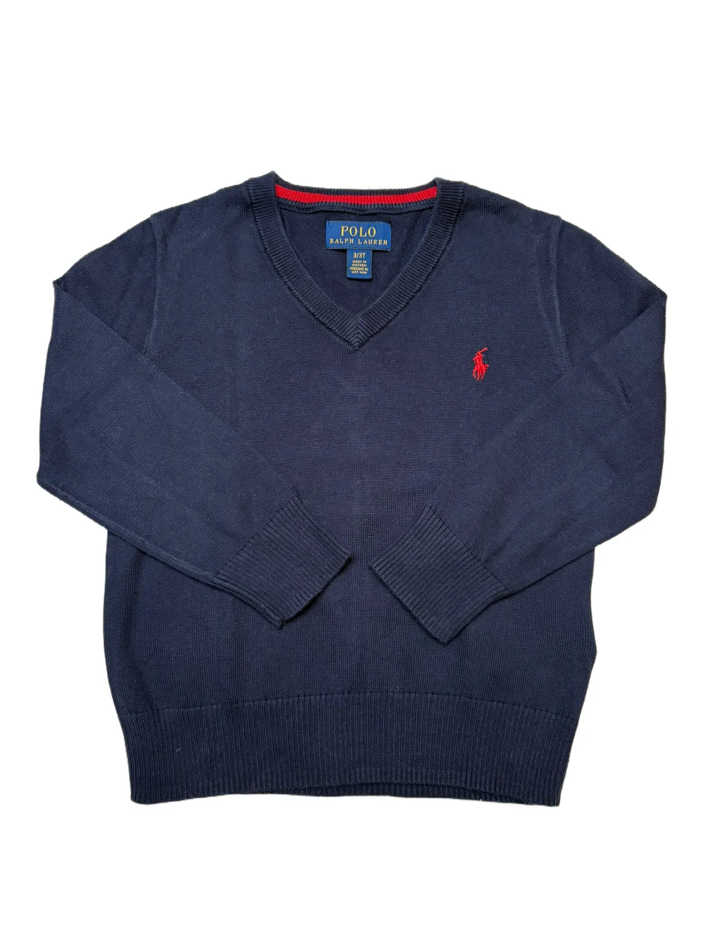 Polo Ralph Lauren Navy Blue Vneck Sweater (3Y)