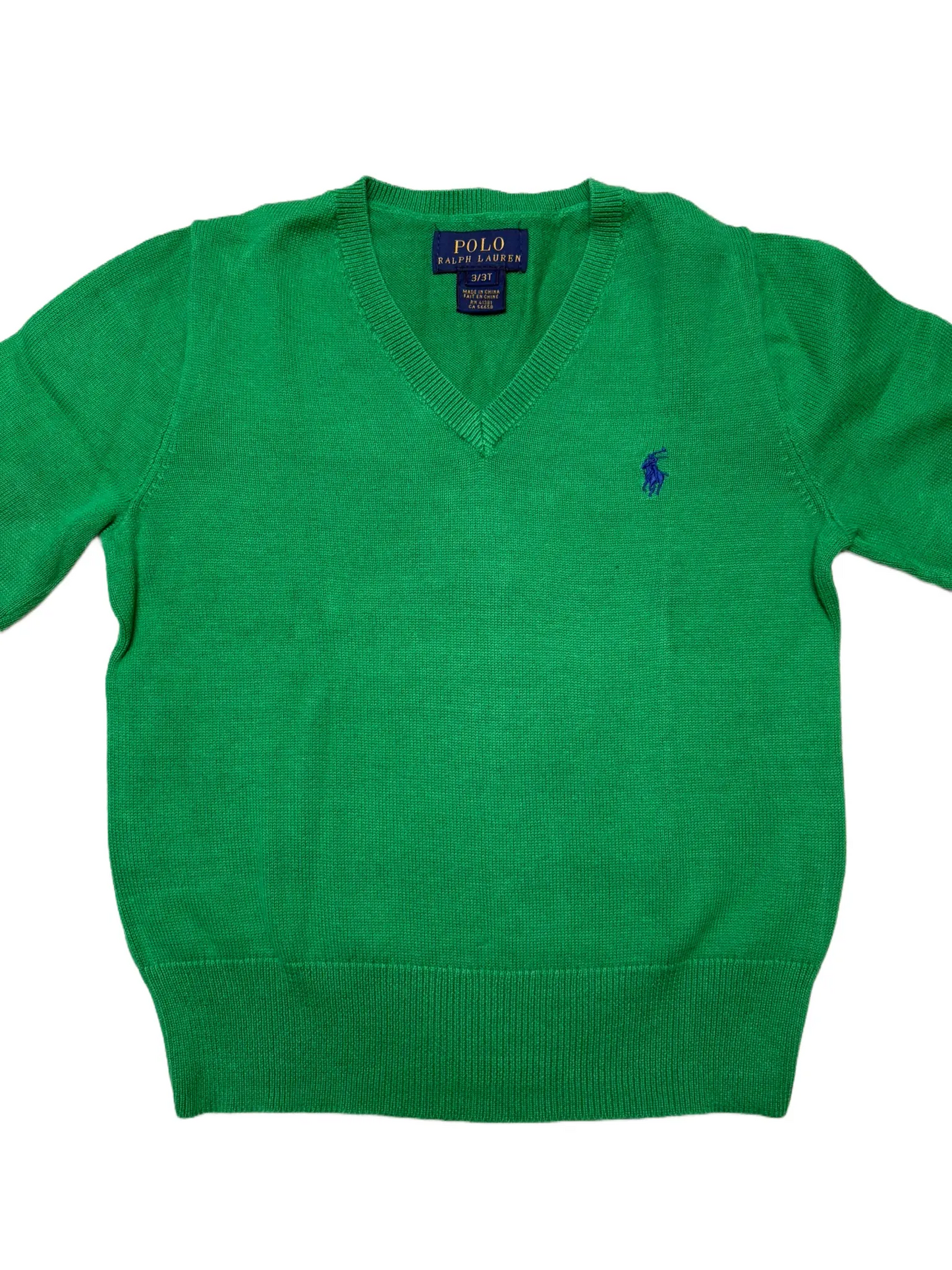 Polo Ralph Lauren Green Vneck Sweater (3Y)