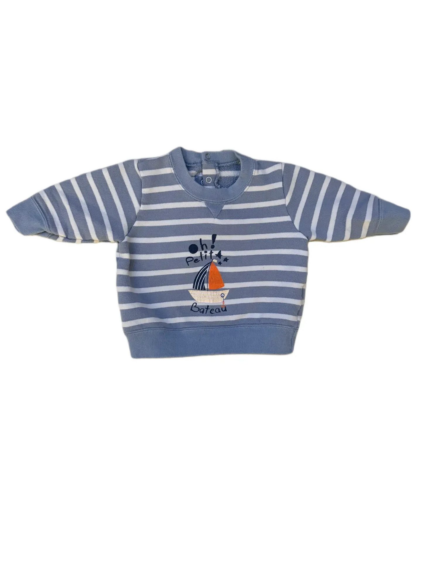 Petit Bateau Blue & White Sweatshirt (3M)