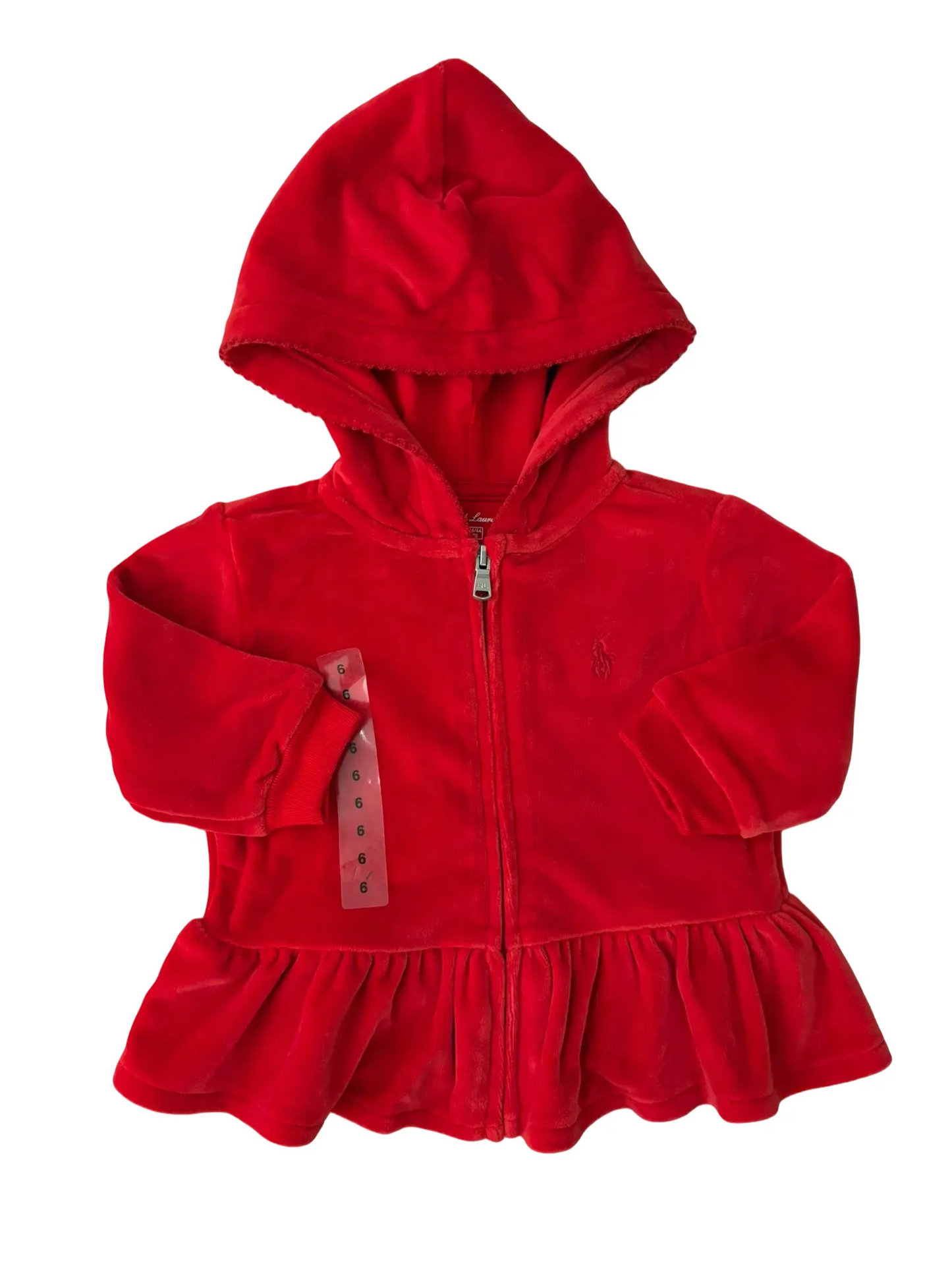 Ralph Lauren Red Velour Ensemble (6M)