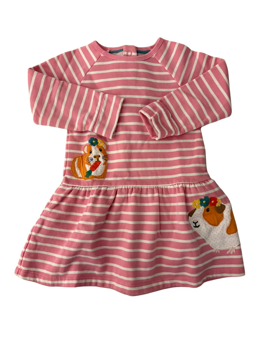 Baby Boden Pink & White Sweatshirt Dress (18-24M)