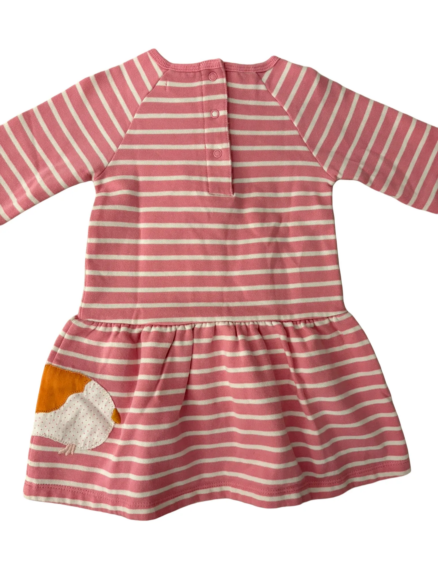 Baby Boden Pink & White Sweatshirt Dress (18-24M)