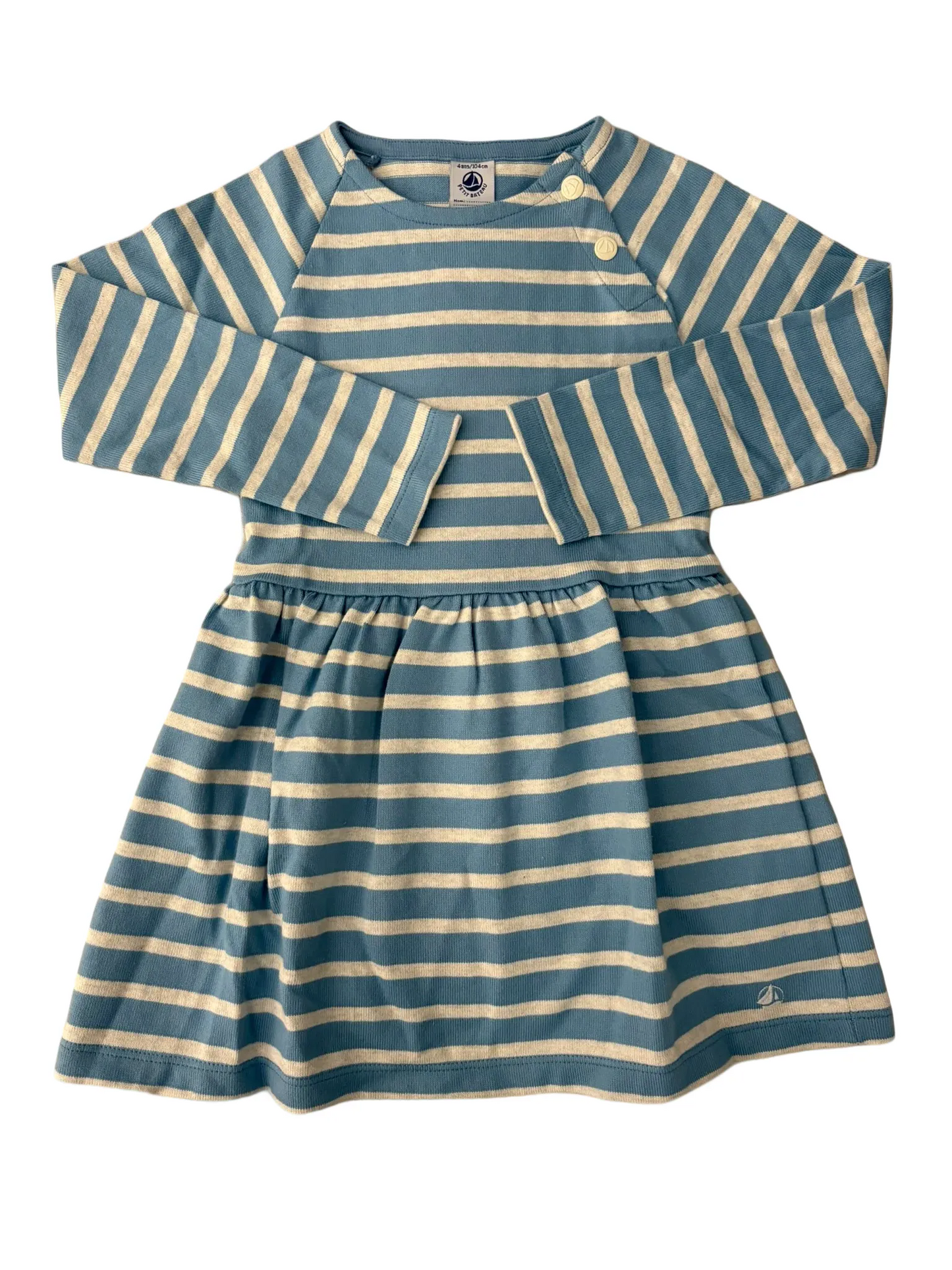 Petit Bateau Blue & White Dress (4Y)