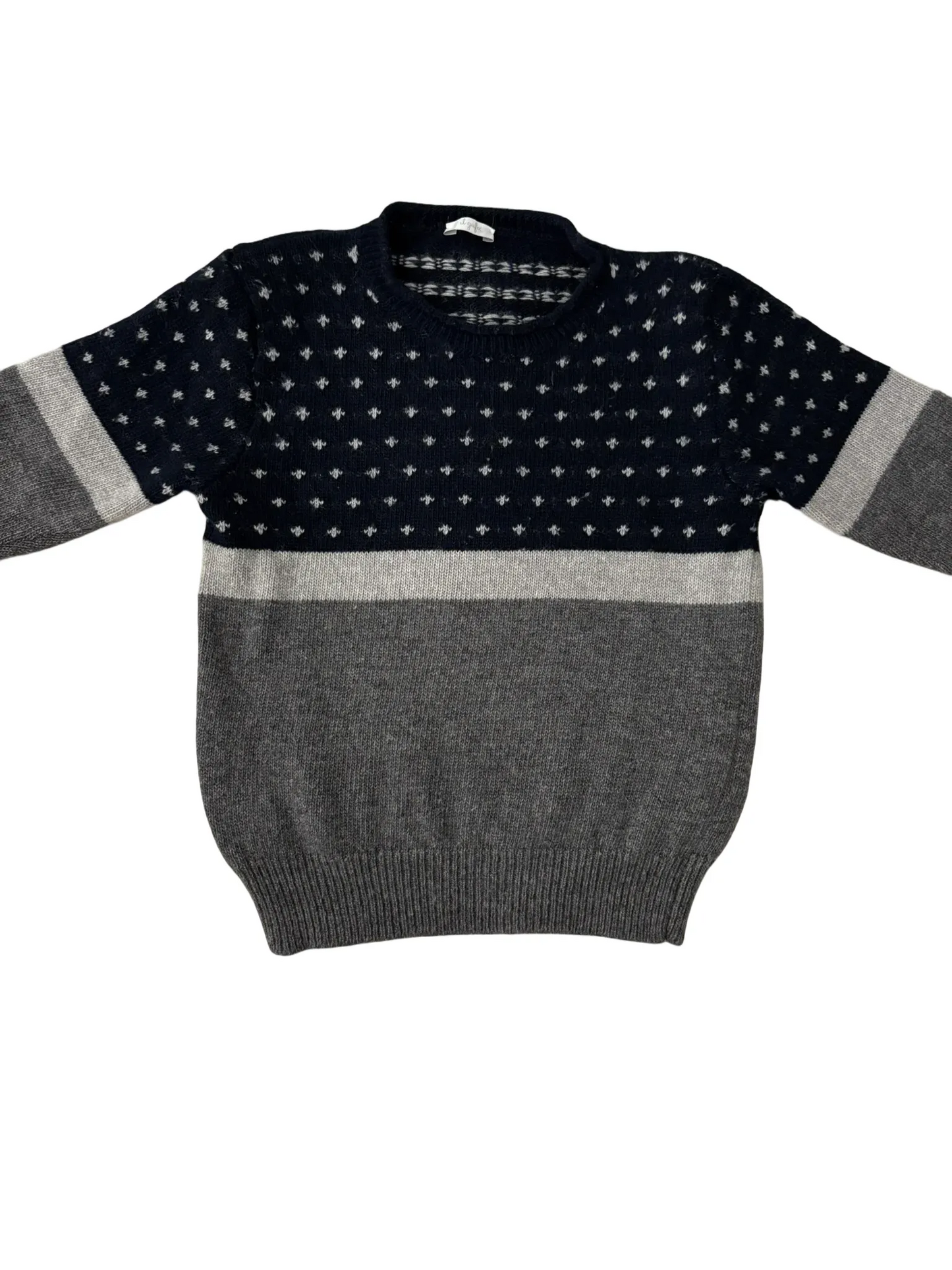 Il Gufo Navy Blue & Grey Sweater (4Y)