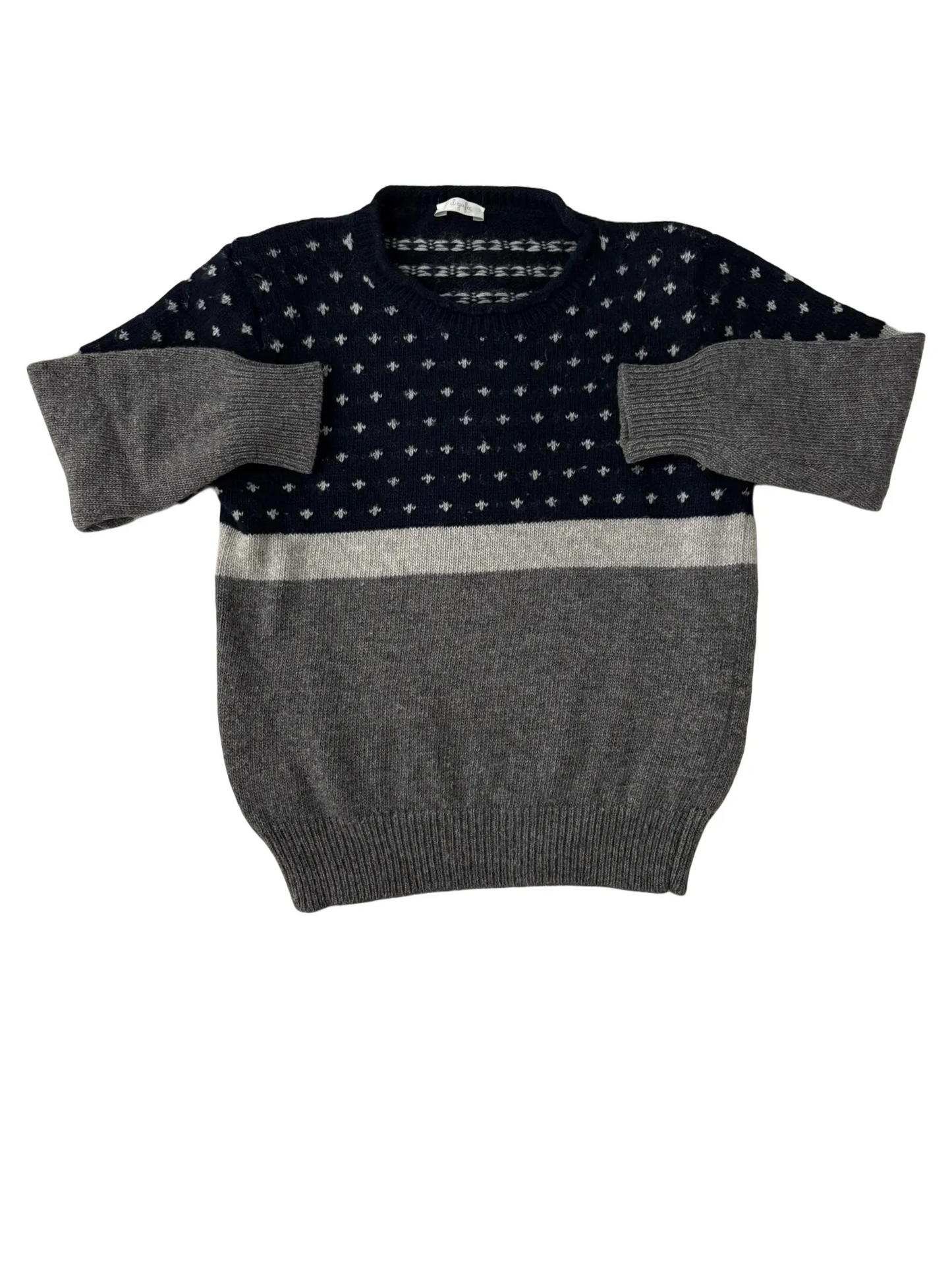 Il Gufo Navy Blue & Grey Sweater (4Y)