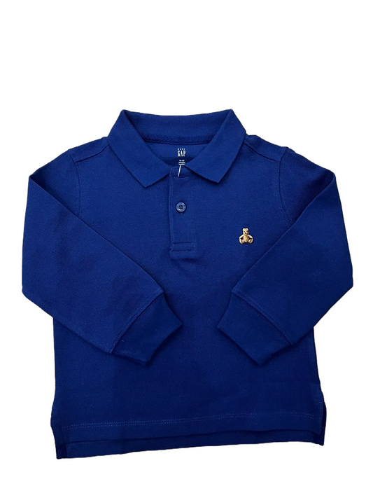 Baby Gap Royal Blue Long-Sleeved Polo Shirt (12-18M)