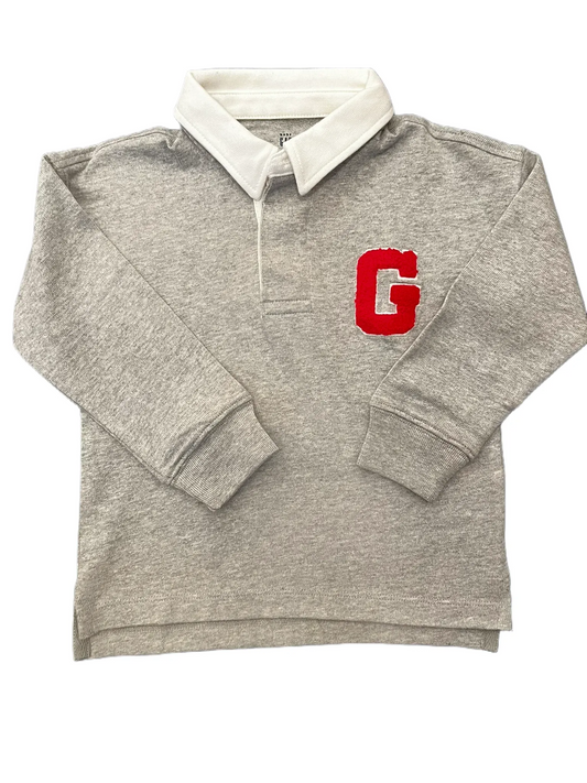 Baby Gap Grey Long-Sleeved Polo Shirt (2Y)