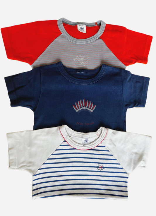 Petit Bateau Bundle: 3 Boy's Colorful T-Shirts (4Y)