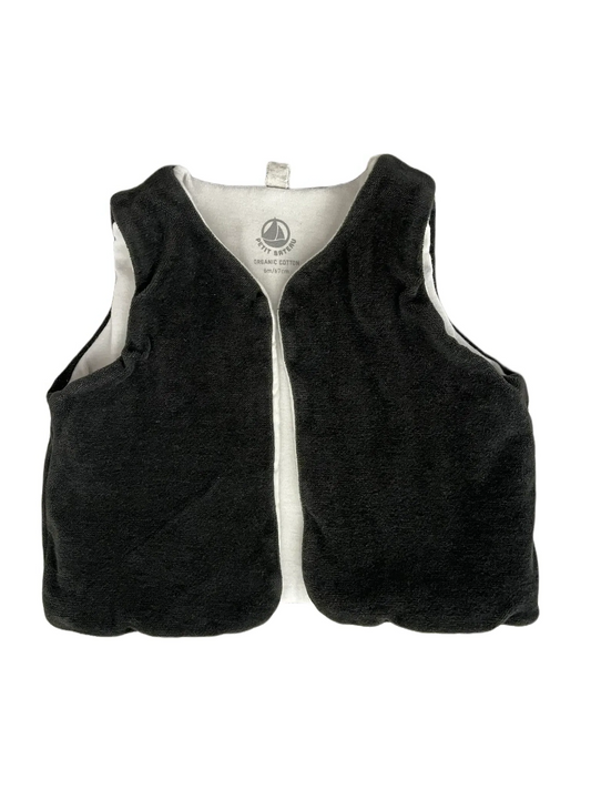 Petit Bateau Grey Velour Gilet (6M)