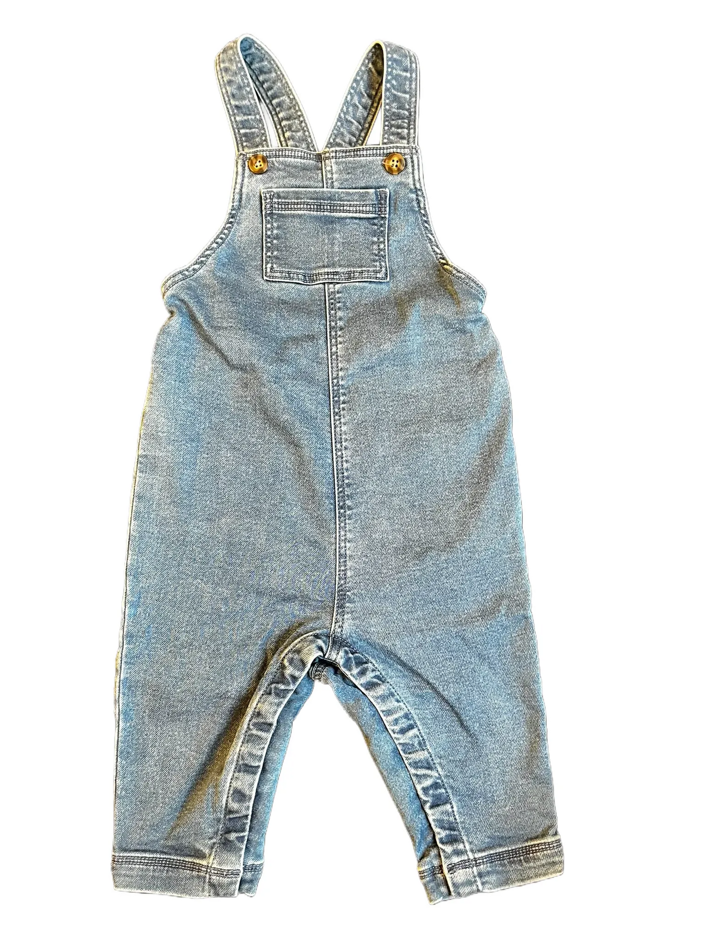 Petit Bateau Denim Overalls (18M)