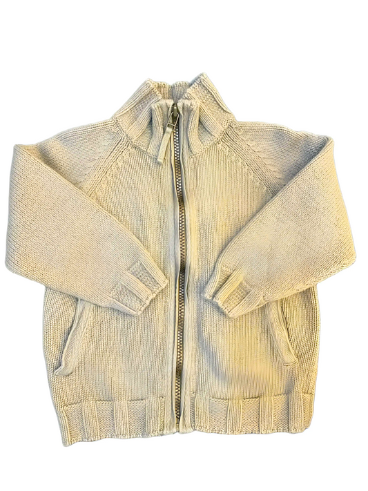 Petit Bateau Taupe Zipped Sweater (3Y)