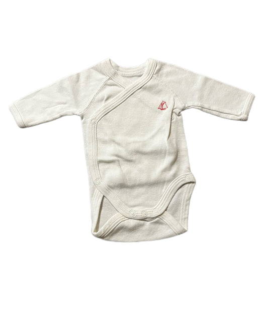 Petit Bateau Long-Sleeved Bodysuit for newborns - 46cm.