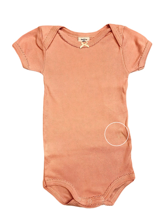 Petit Bateau Short Sleeve Bodysuit in Pink (6M / 67cm)