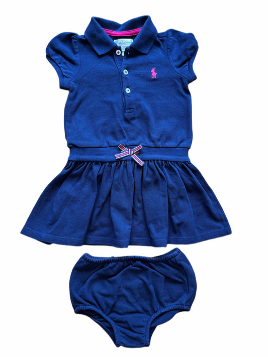 Ralph Lauren Navy Blue Polo Dress (6M)