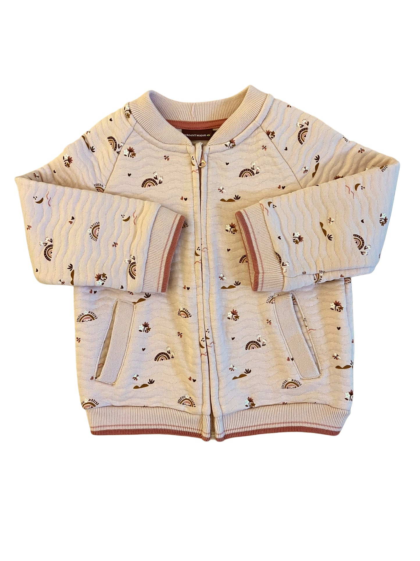 Sergent Major with Rainbows Zipped Sweatshirt (2Y)