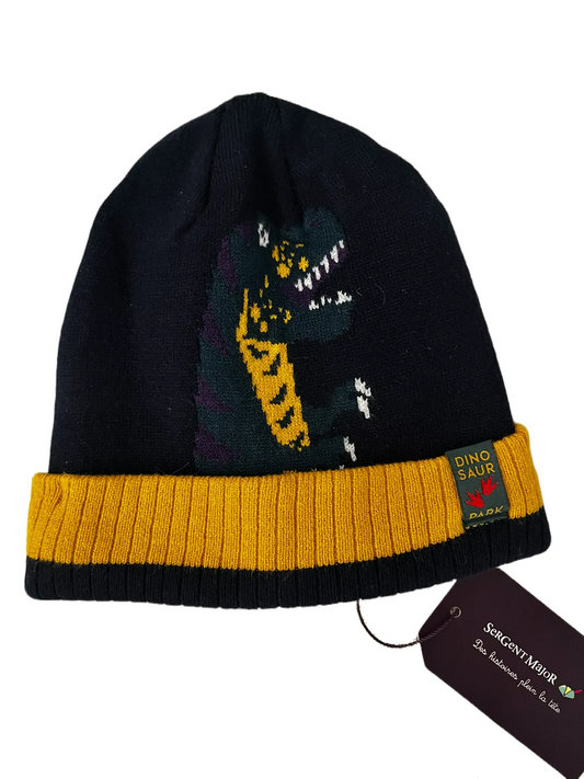 Sergent Major Navy & Yellow Knitted Beanie Hat (T2)