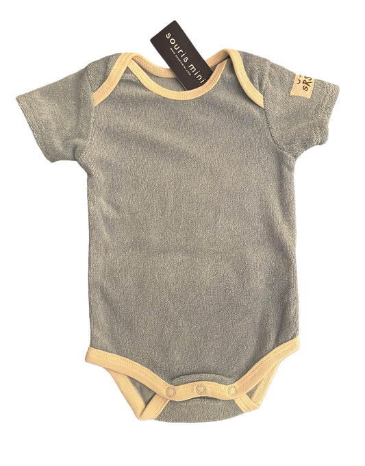 Souris Mini Blue Terrycloth Short Sleeved Bodysuit (0-3M)