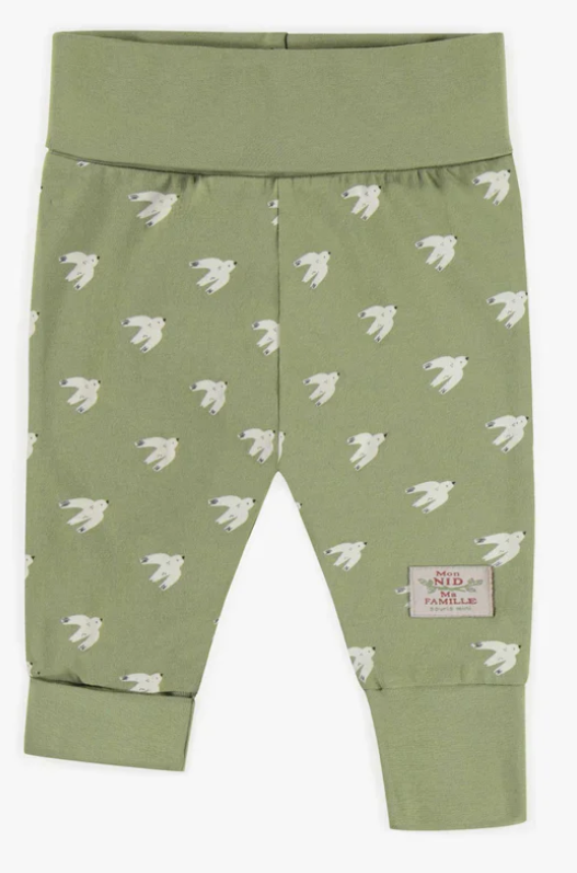 Souris Mini Green with Birds Leggings