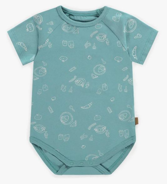 Souris Mini Blue Breakfast Short Sleeved Bodysuit (9-12M)