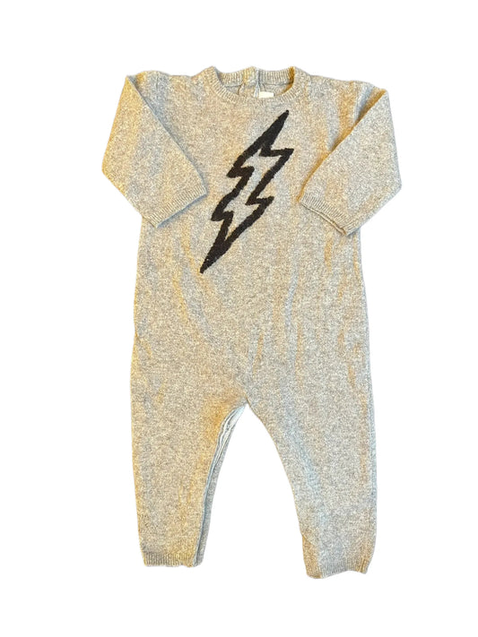 Zadig & Voltaire Grey Lightning Bolt Romper (12M)